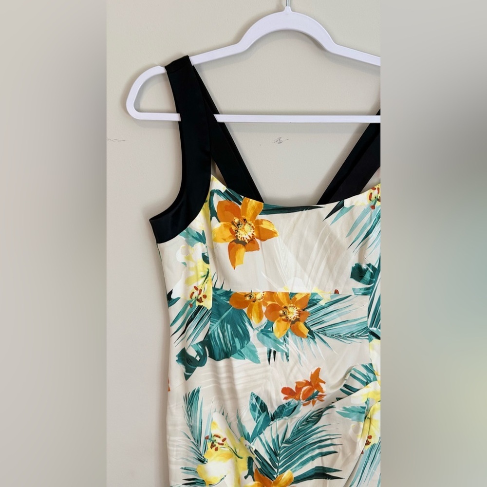 Karen Millen Sleeveless Floral Tropical Print Sheath Dress Size US10 1818 - Picture 4 of 13